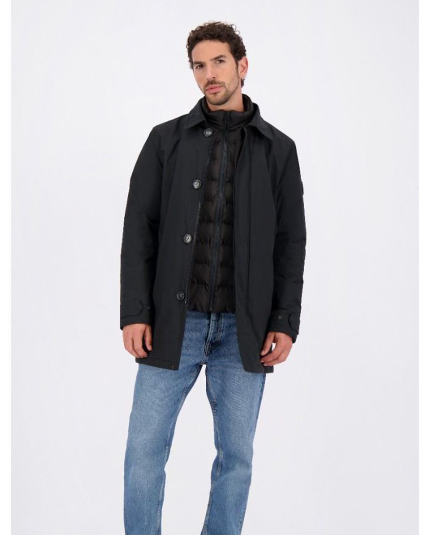 Airforce winterjas zwart effen waterdicht