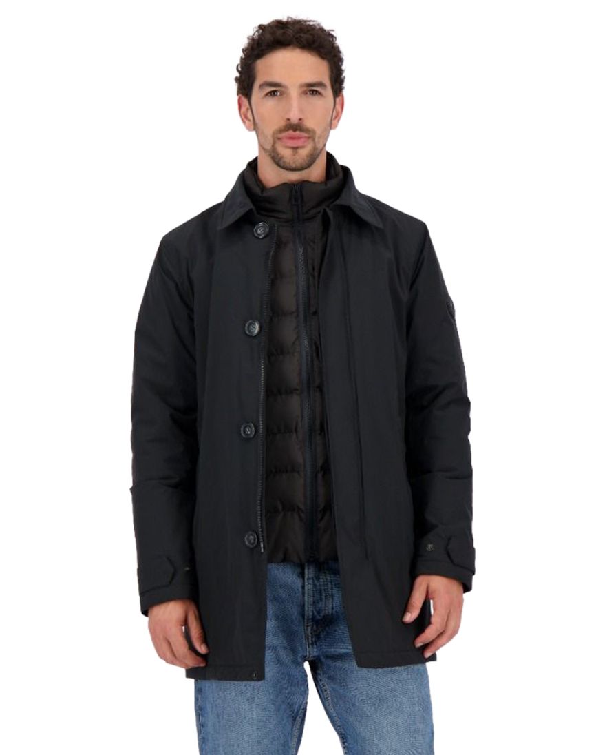 Airforce winterjas zwart effen waterdicht