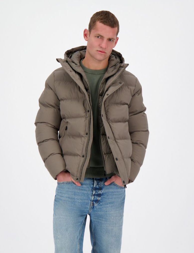Airforce winterjas effen bruin waterdicht normale fit