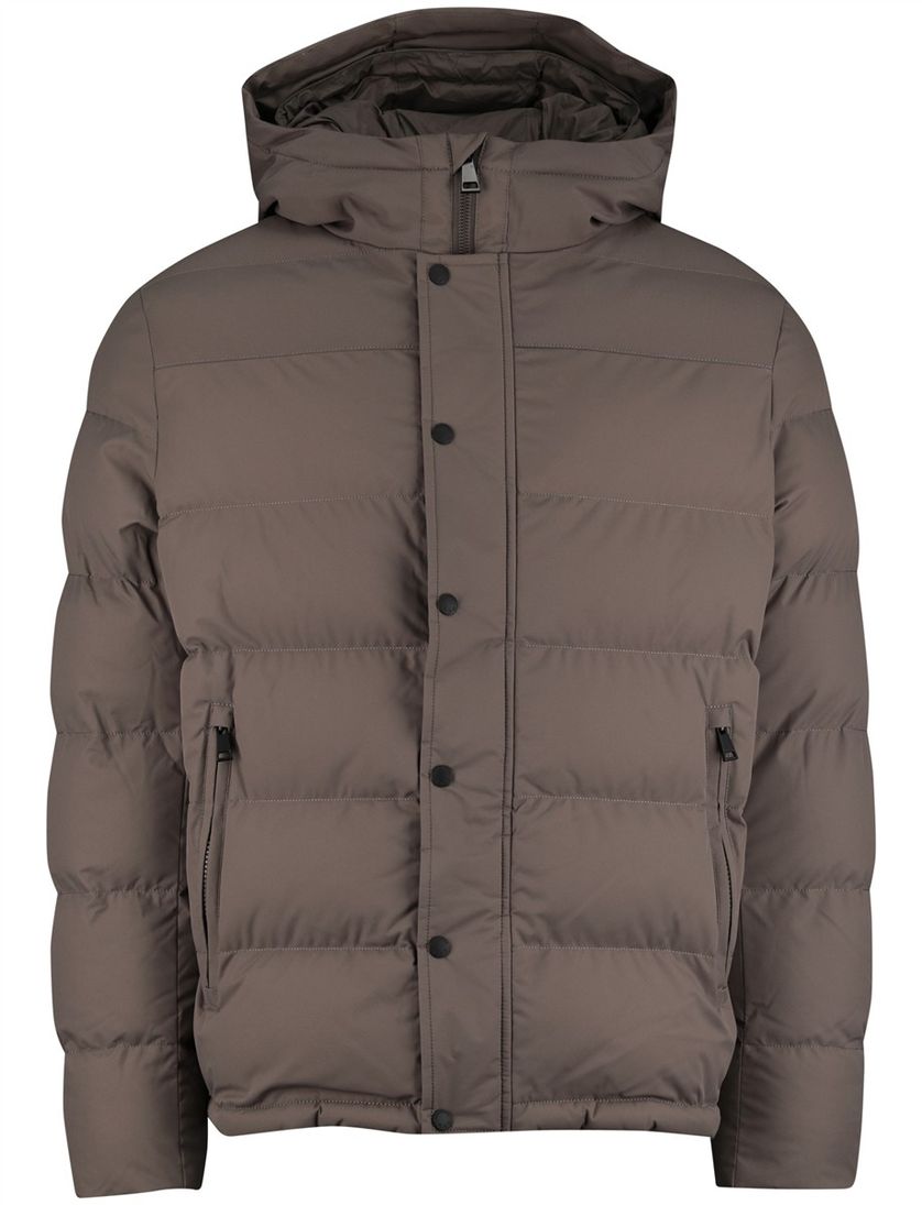 Airforce winterjas effen bruin waterdicht normale fit