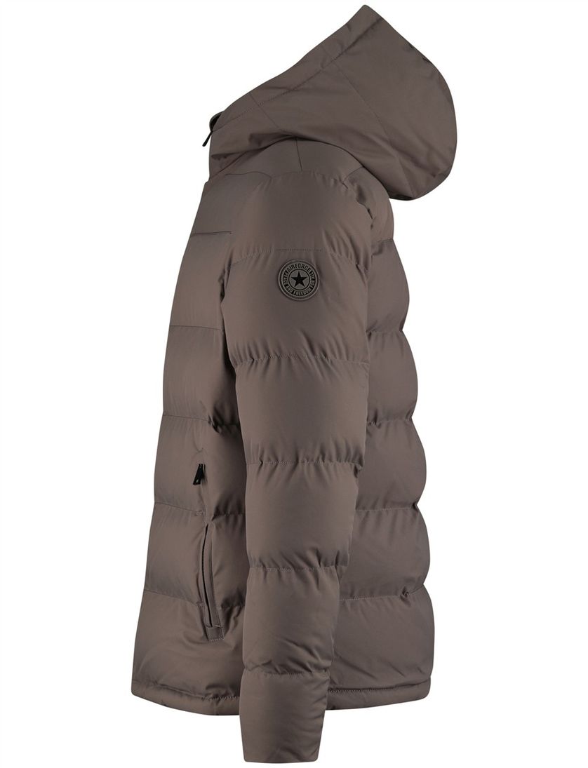 Airforce winterjas effen bruin waterdicht normale fit