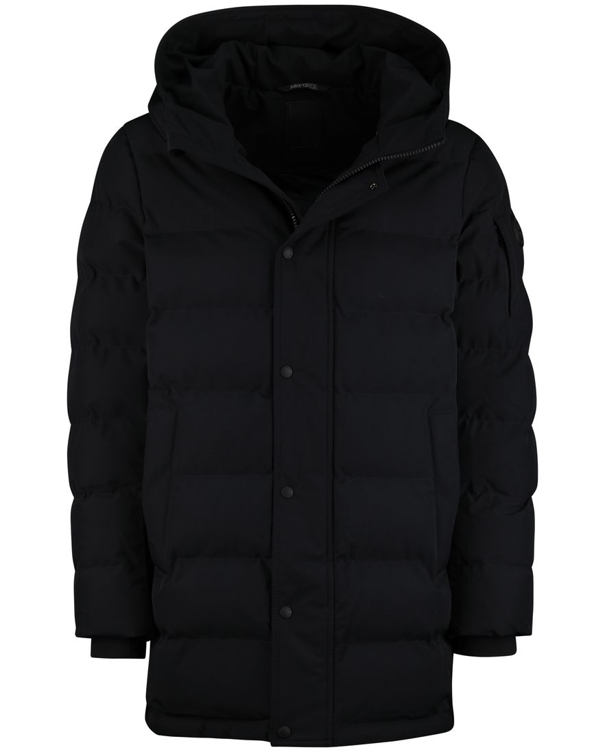 Airforce winterjas donkerblauw effen capuchon