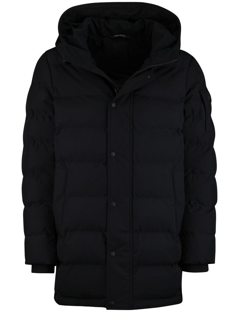 Airforce winterjas slim fit capuchon donkerblauw