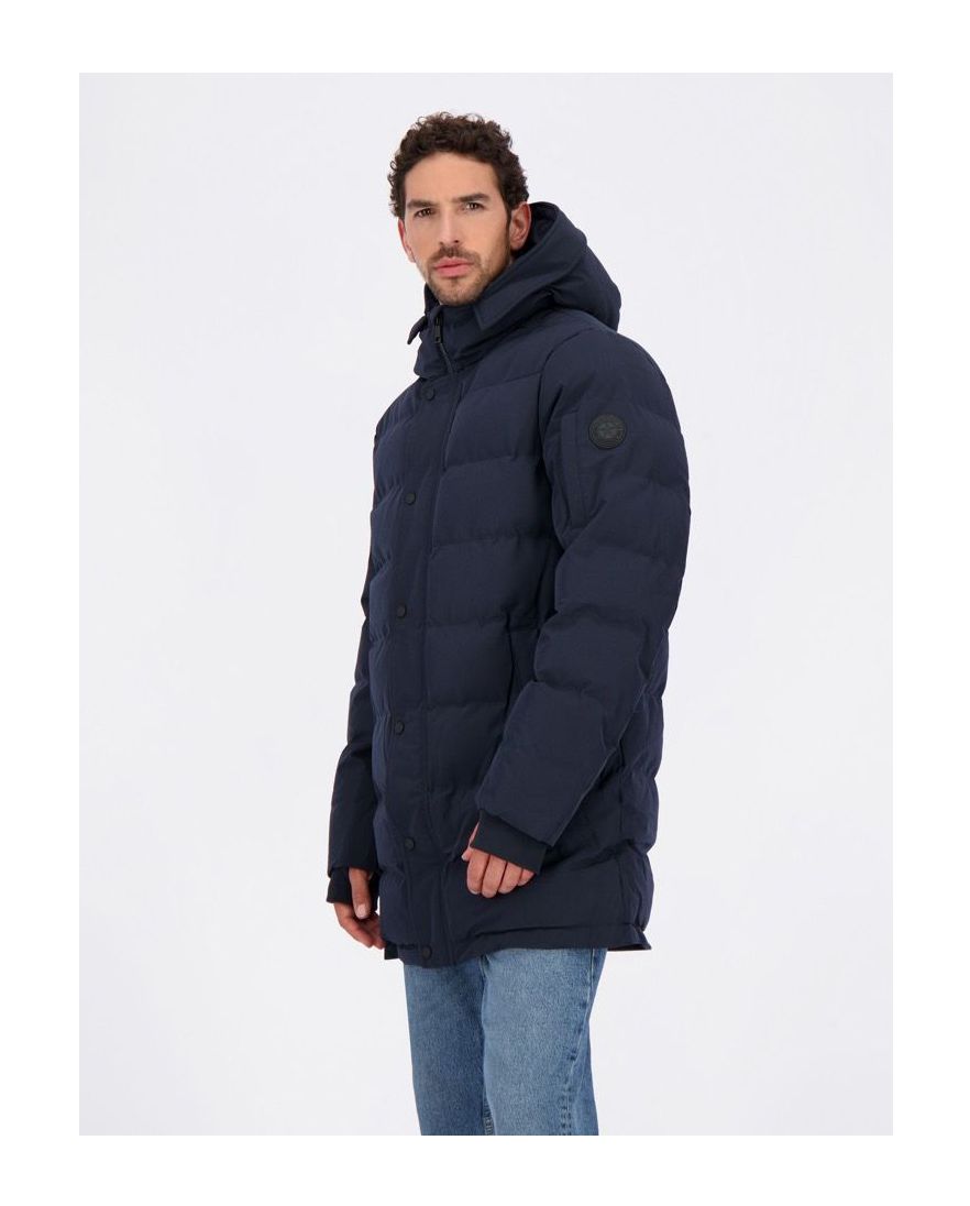 Airforce winterjas donkerblauw effen capuchon