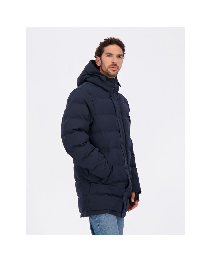 Airforce winterjas donkerblauw effen capuchon