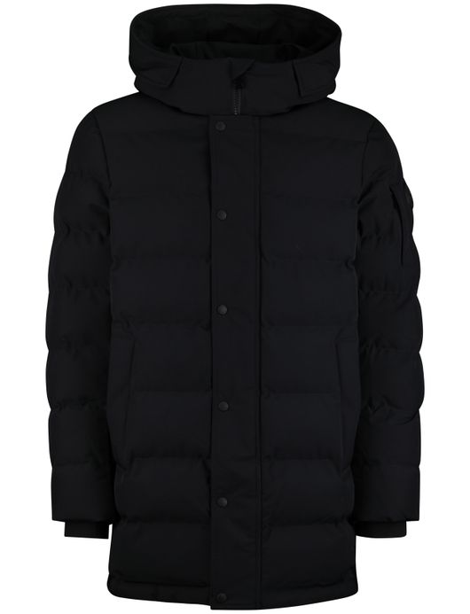 Airforce winterjas donkerblauw effen capuchon