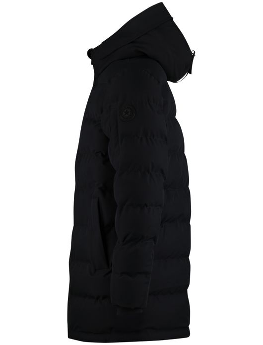 Airforce winterjas donkerblauw effen capuchon