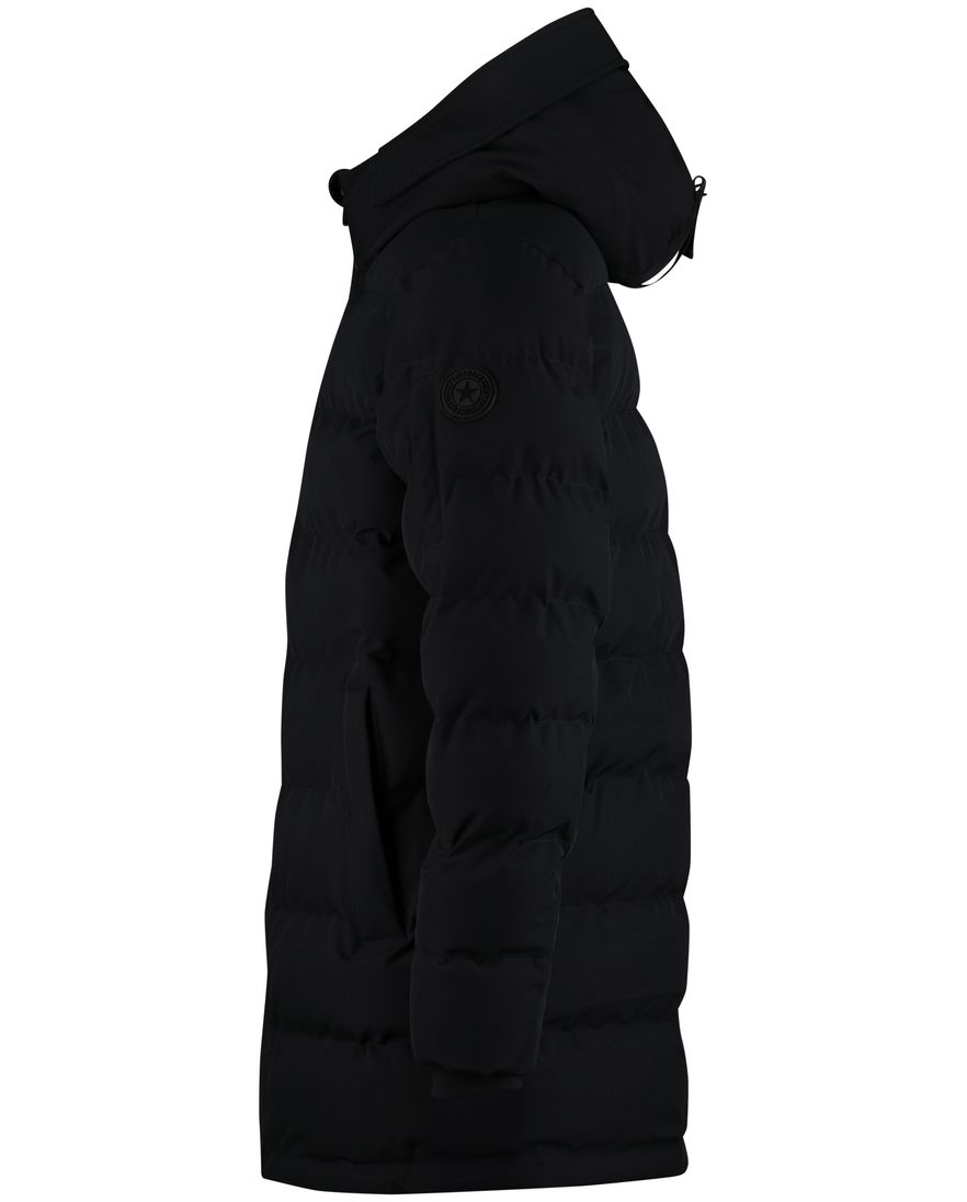 Airforce winterjas donkerblauw effen capuchon