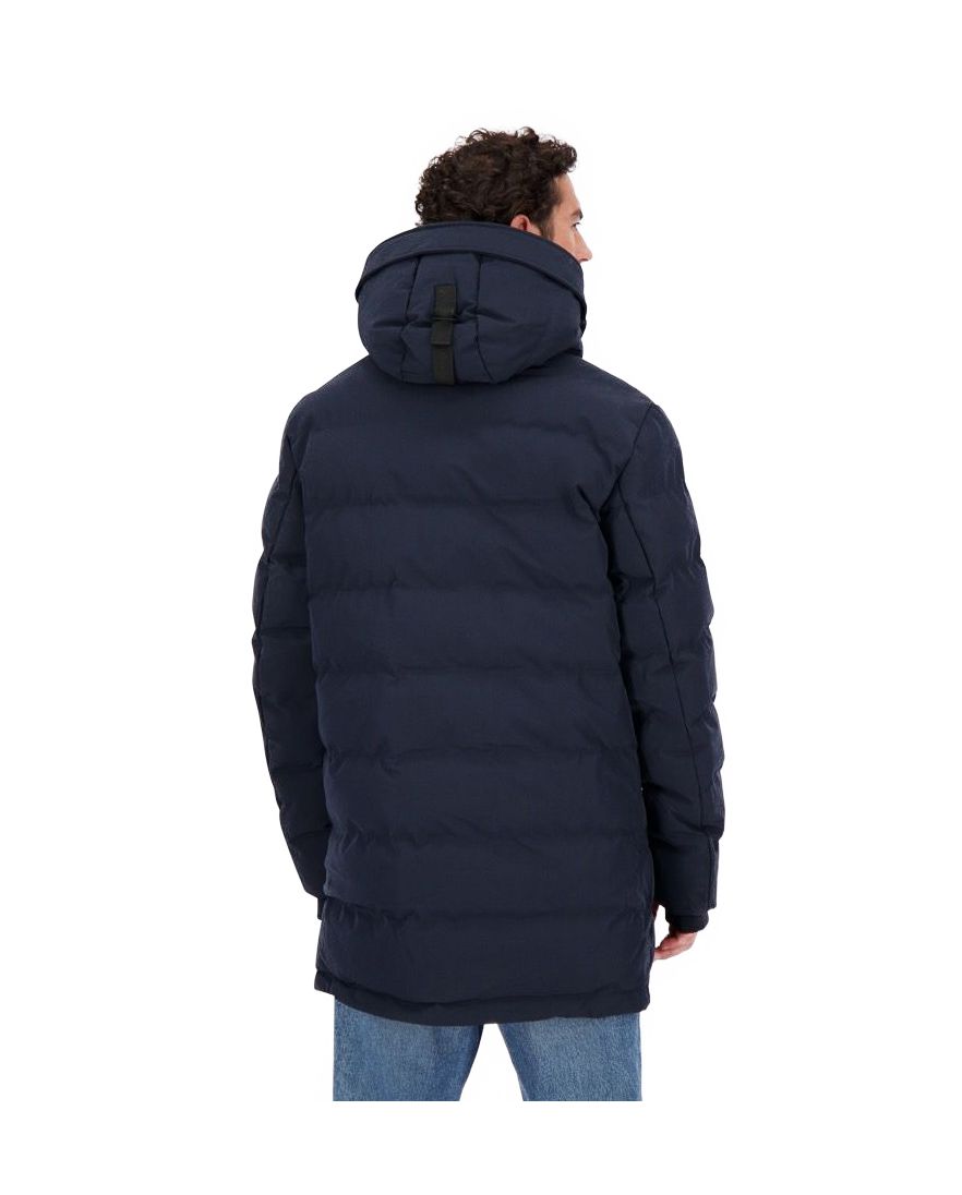 Airforce winterjas donkerblauw effen capuchon