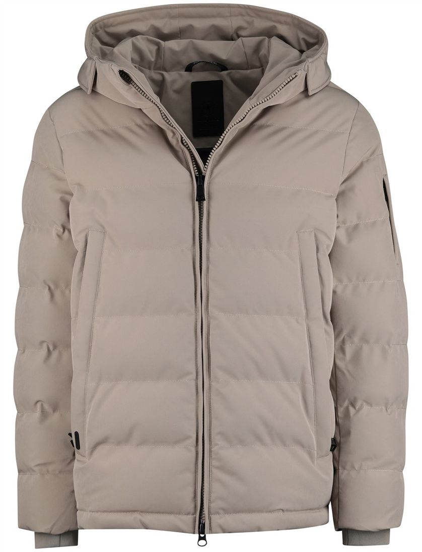 Airforce winterjas effen beige gewatteerd