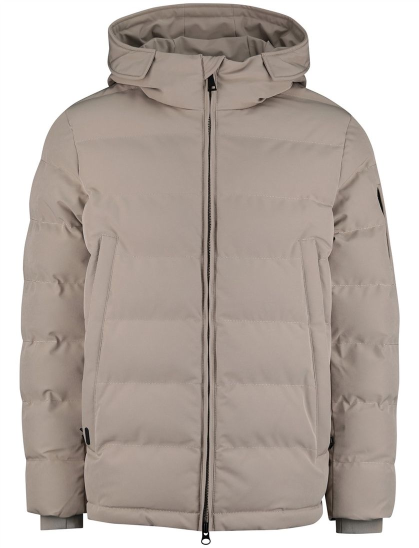 Airforce winterjas effen beige gewatteerd