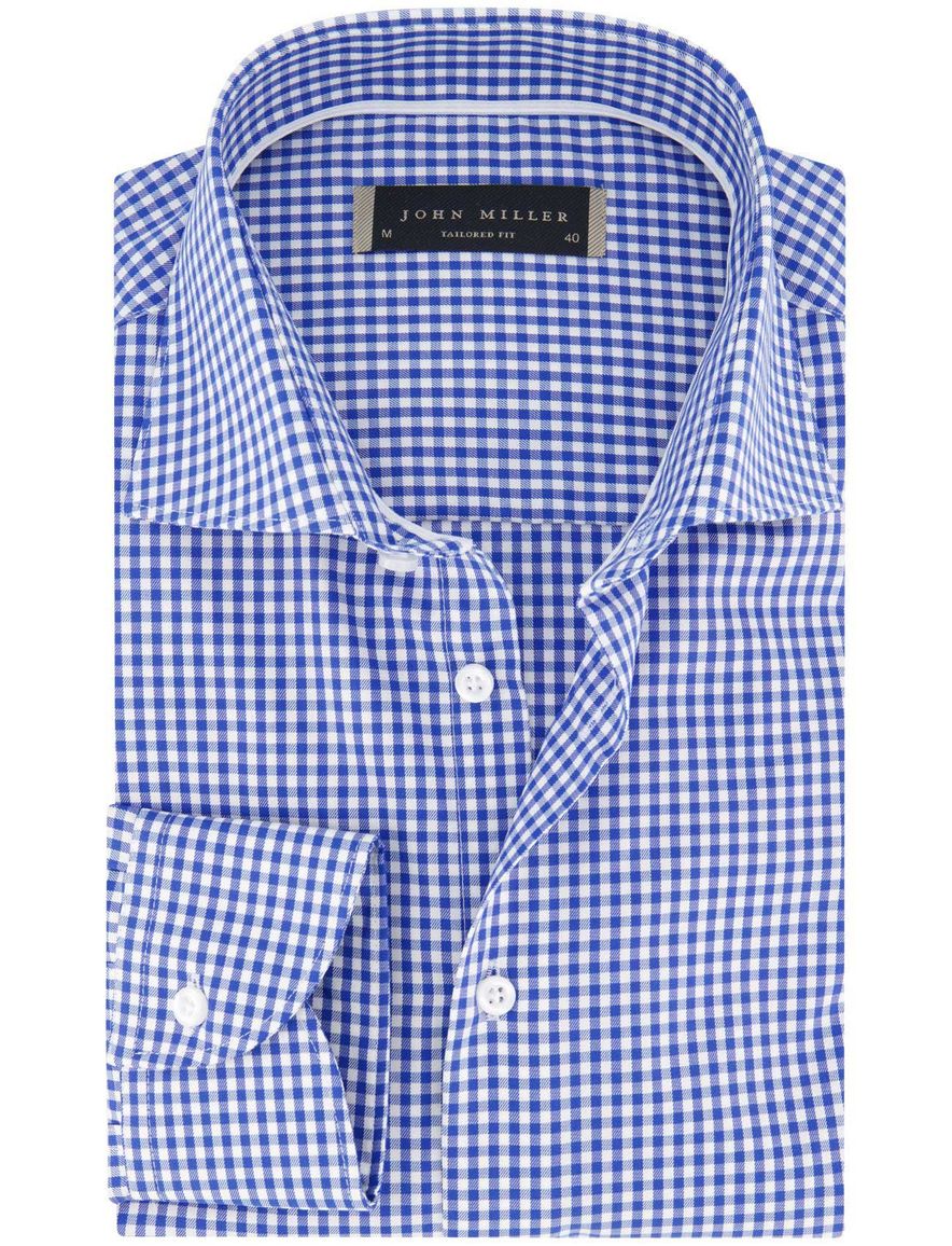 John Miller overhemd blauw geruit