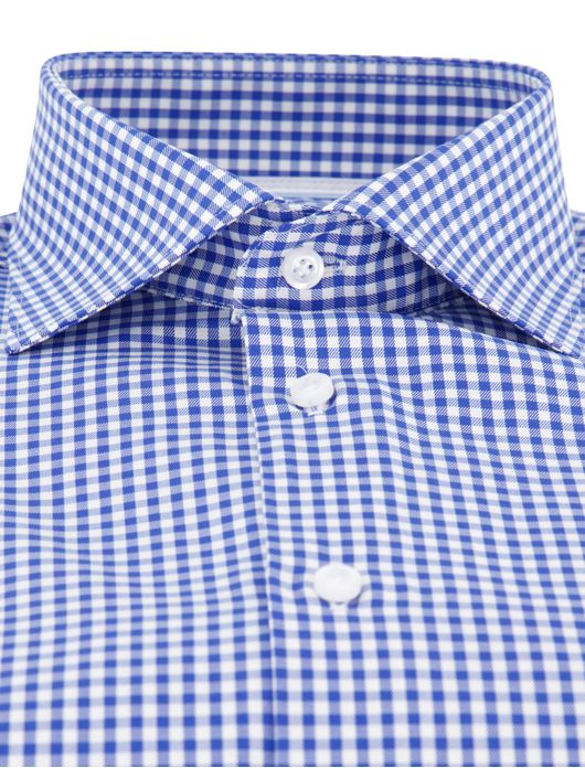 John Miller tailord fit overhemd ml7 geruit blauw