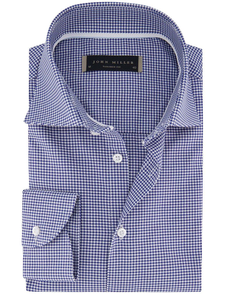 John Miller tailored fit overhemd ml7 blauw