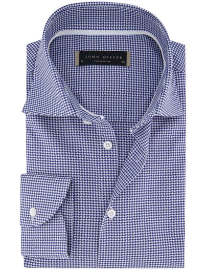 John Miller katoenen John Miller normale fit overhemd ml7 blauw print