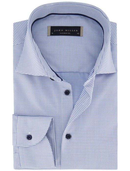 John Miller overhemd geprint blauw