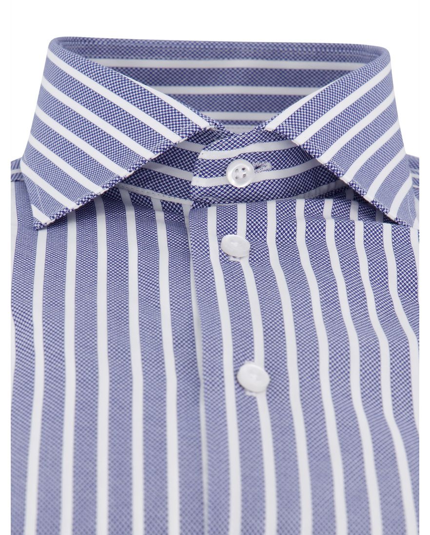 John Miller tailored fit overhemd ml7 gestreept blauw