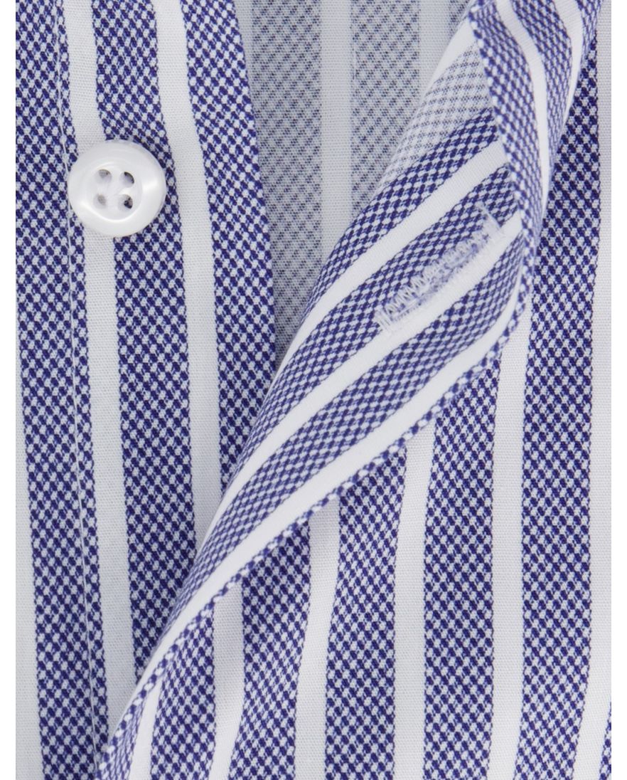 John Miller tailored fit overhemd ml7 gestreept blauw