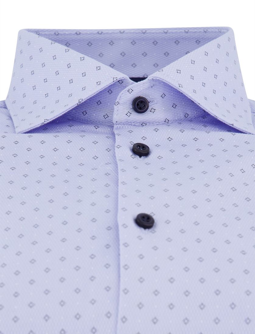 katoenen John Miller overhemd ml7 normale fit blauw print