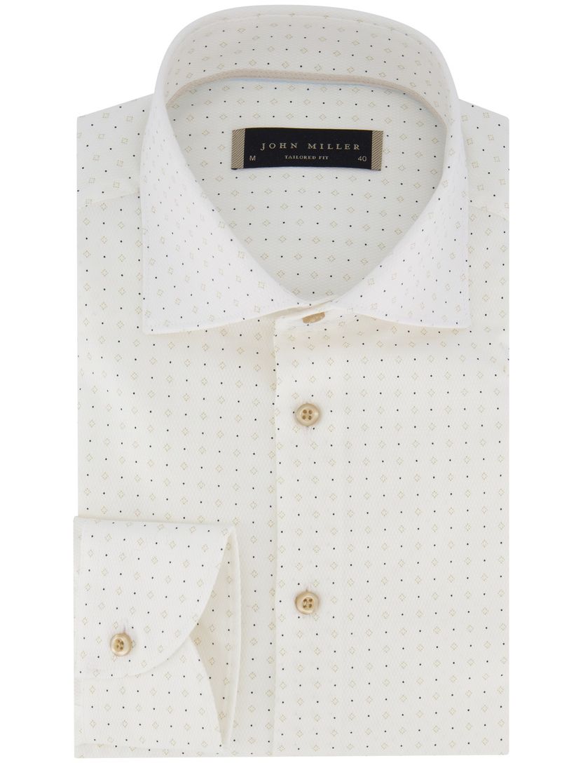John Miller tailored fit overhemd ml7 wit patroon