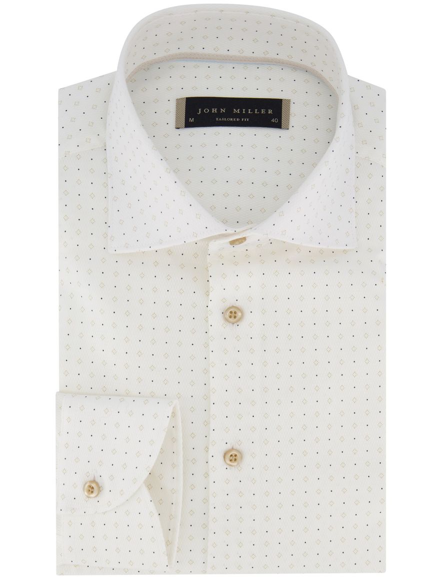 John Miller tailored fit overhemd ml7 wit patroon