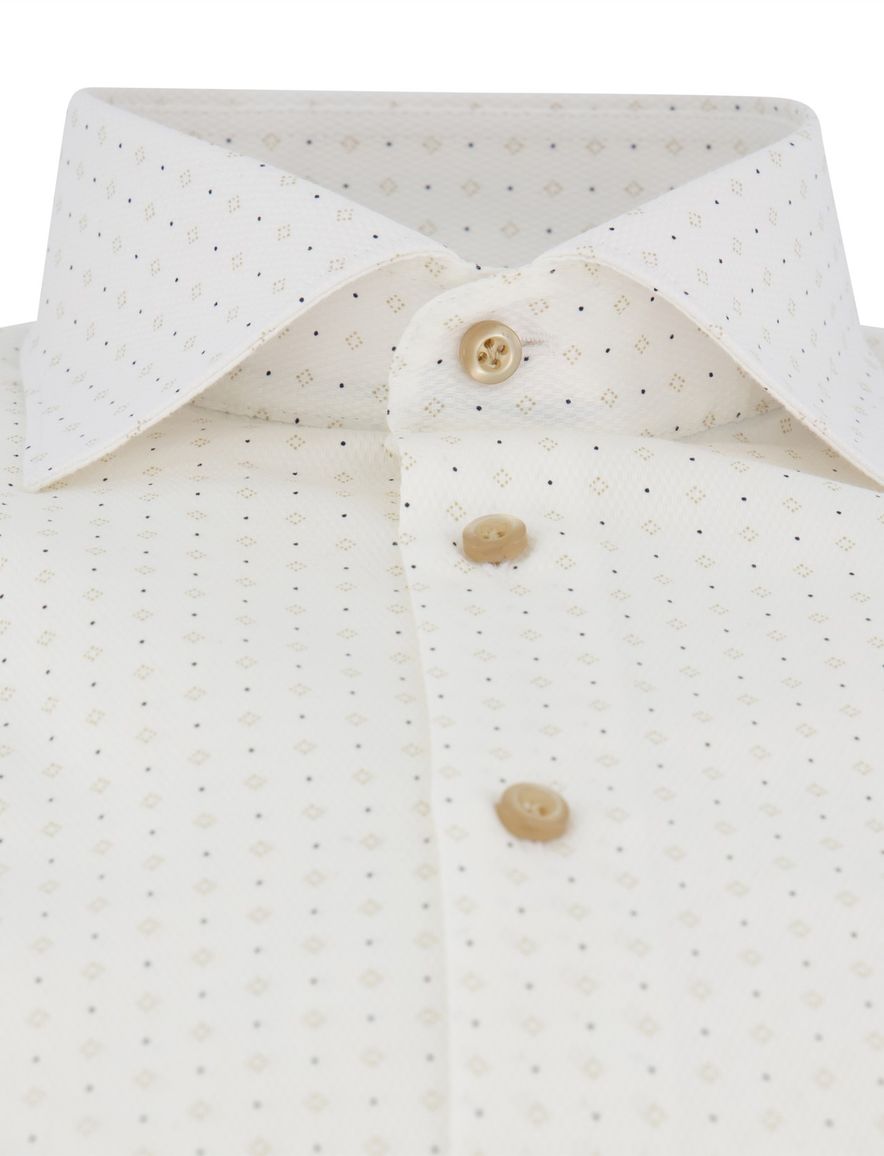 John Miller tailored fit overhemd ml7 wit patroon