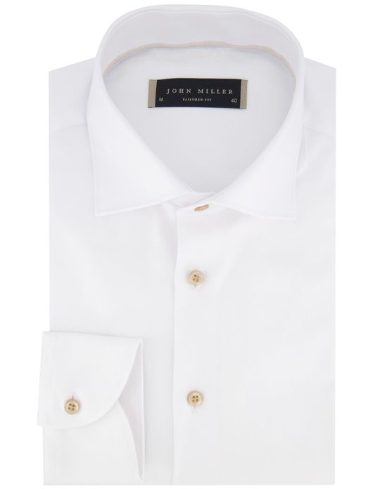 John Miller tailored fit overhemd wit effen