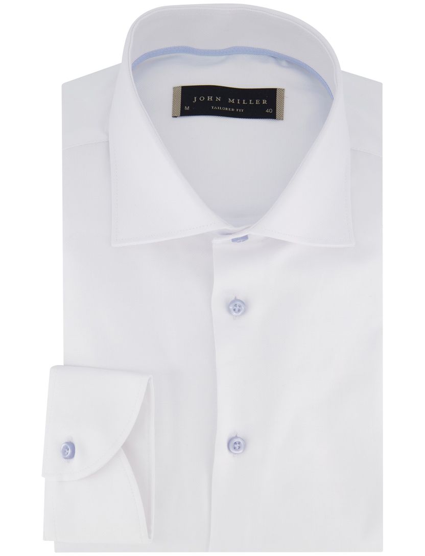 John Miller tailored fit overhemd ml7 wit effen
