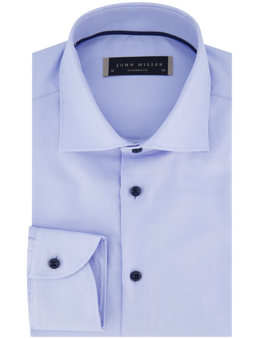 John Miller normale fit overhemd blauw effen