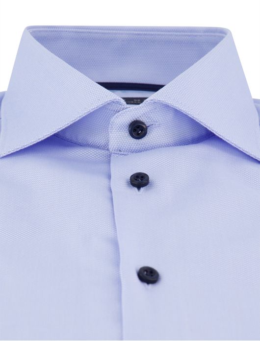John Miller tailored fit overhemd blauw effen