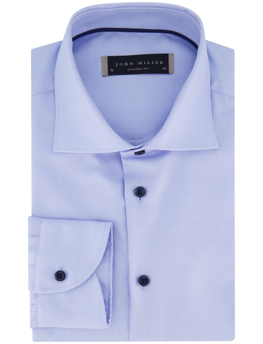 katoenen John Miller normale fit overhemd ml7 blauw