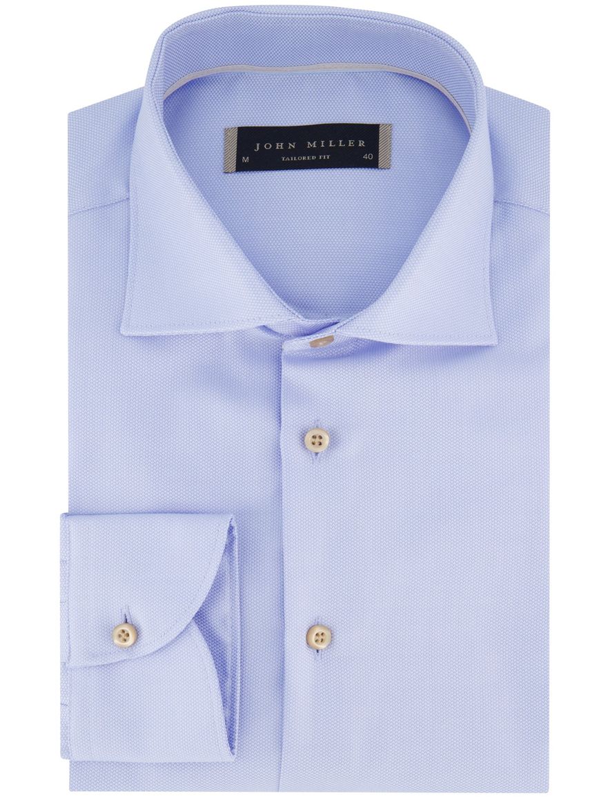 John Miller tailored fit overhemd lichtblauw effen