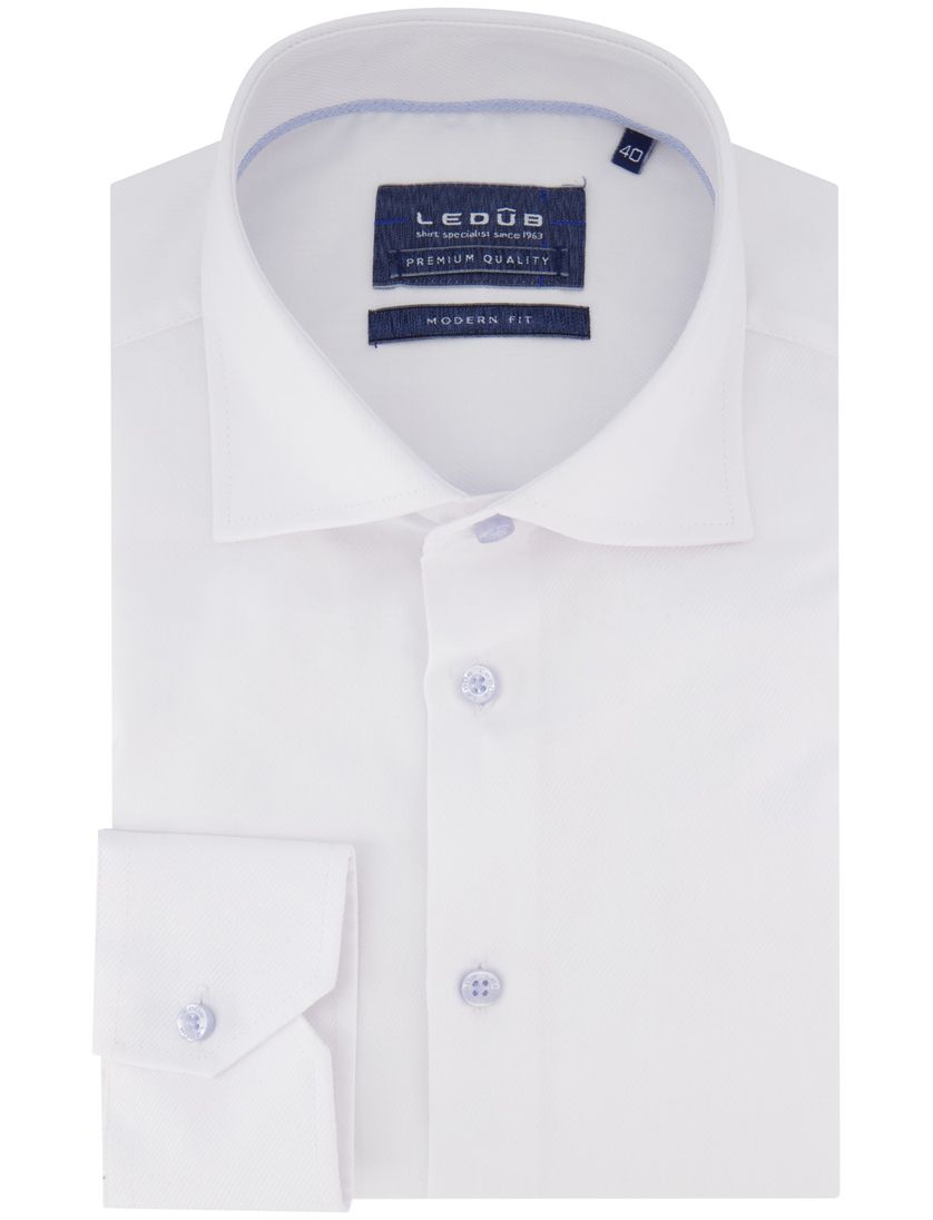 Mouwlengte 7 overhemd Ledub wit modern fit
