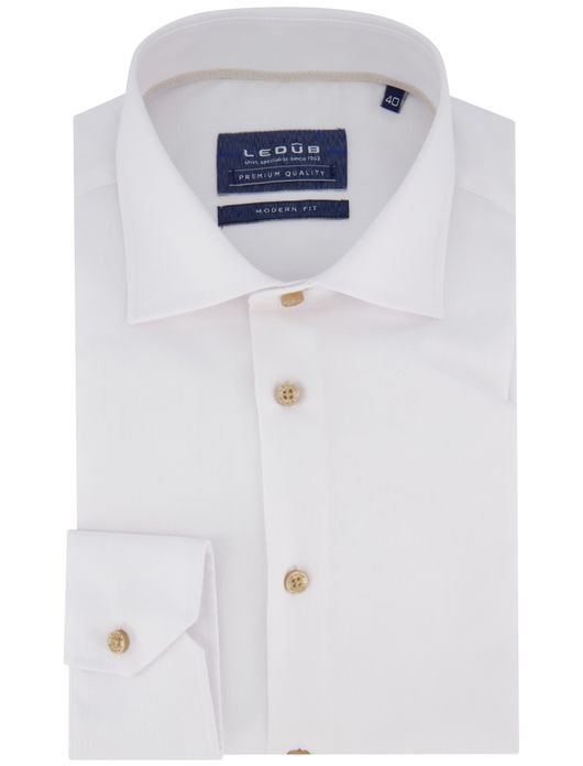 overhemd mouwlengte 7 wit Ledub Modern Fit New
