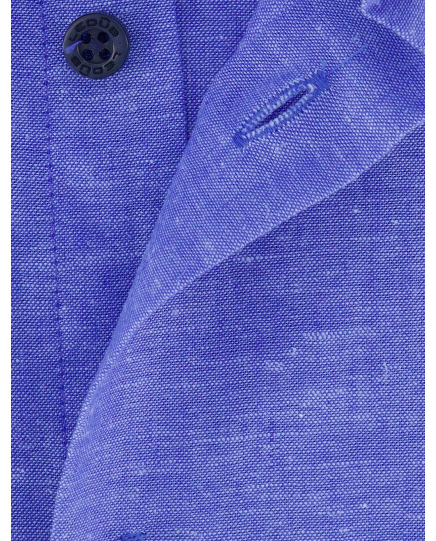 Blauw Ledub overhemd lange mouw gemêleerd