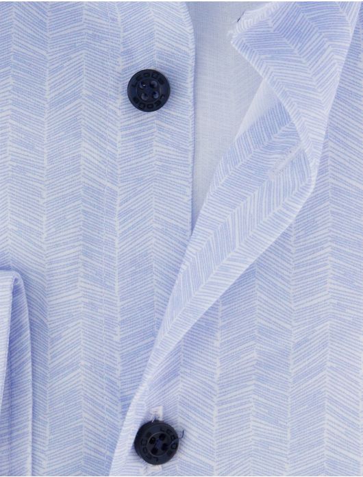 Ledub mouwlengte 7 overhemd blauw geprint