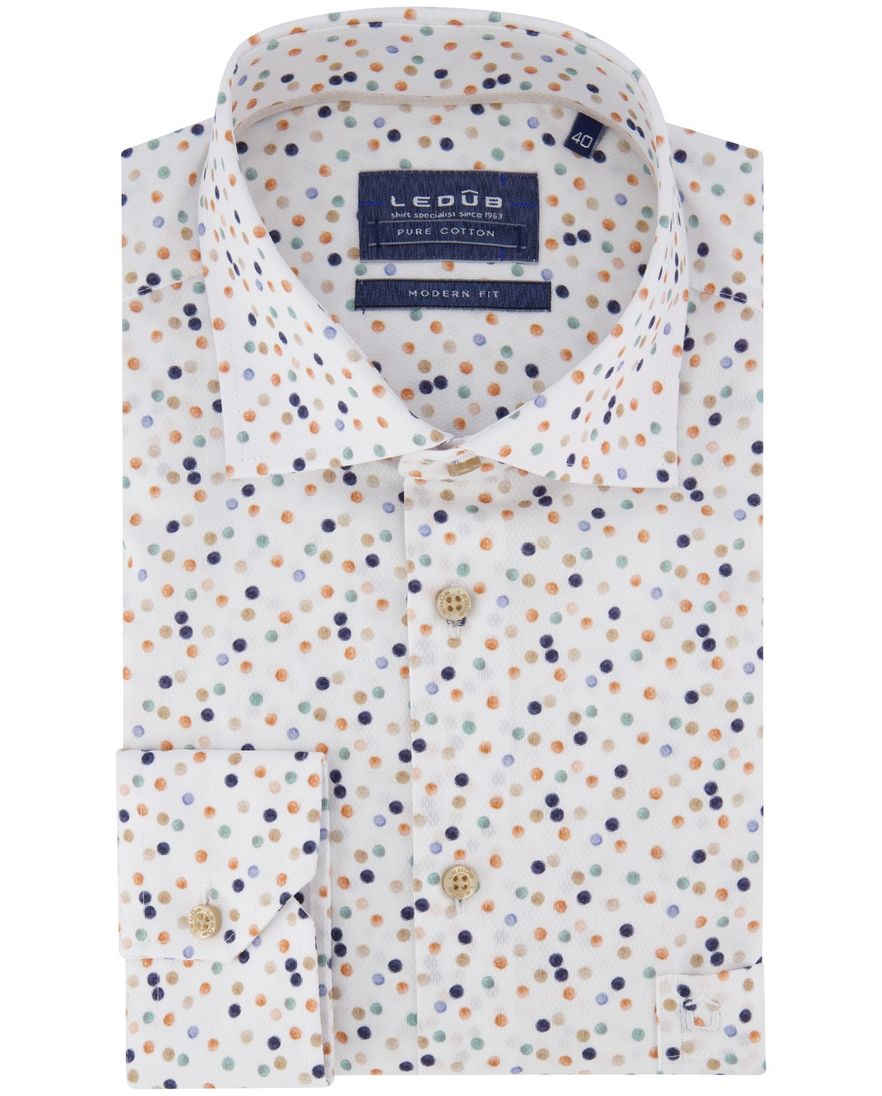 Mouwlenge 7 overhemd Ledub printje borstzak