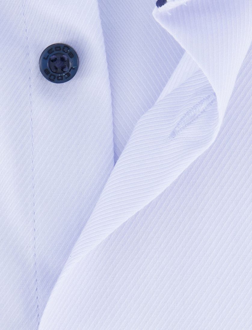 Ledub overhemd lichtblauw modern fit wide collar