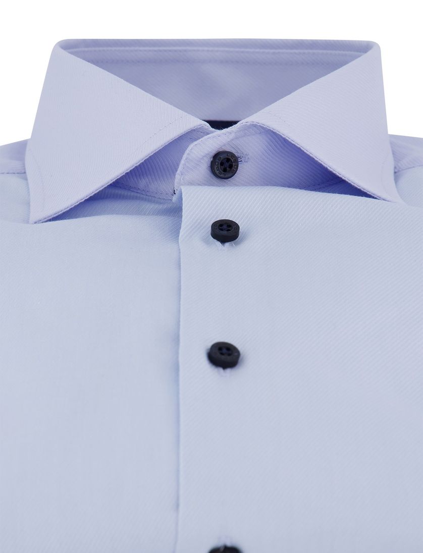 katoenen Ledub overhemd ml 7 effen blauw normale fit