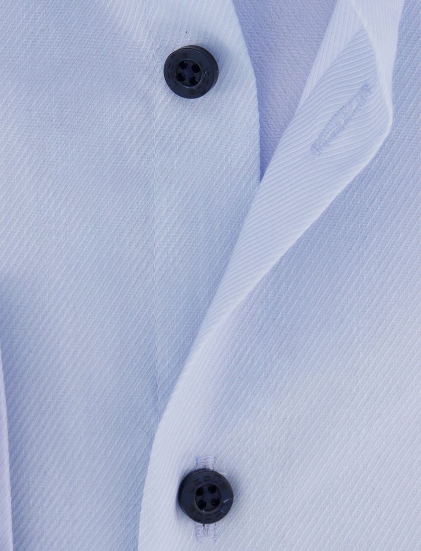 katoenen Ledub overhemd ml 7 effen blauw normale fit