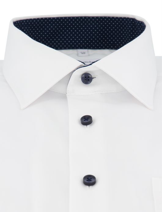 Seidensticker Regular Overhemd wit effen katoen