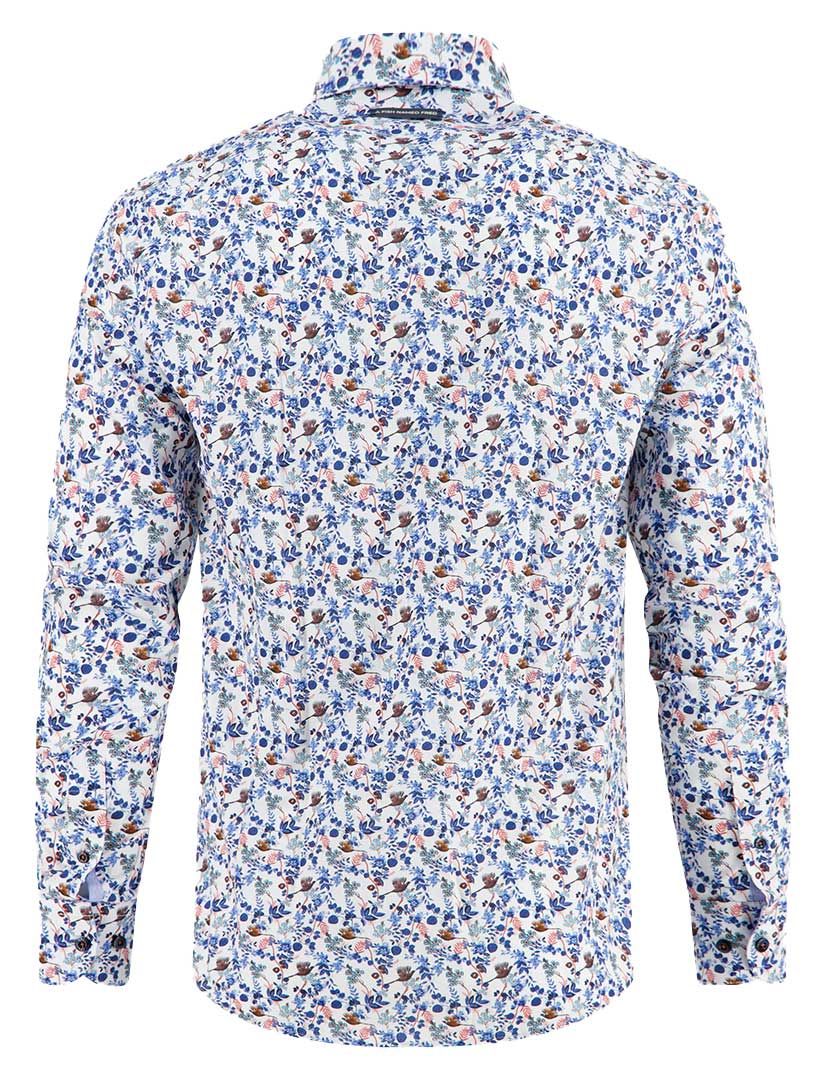 A Fish Named Fred overhemd blauw geprint normale fit