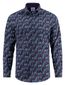 A Fish Named Fred overhemd donkerblauw geprint katoen