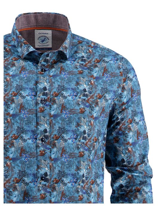 A Fish Named Fred overhemd blauw print