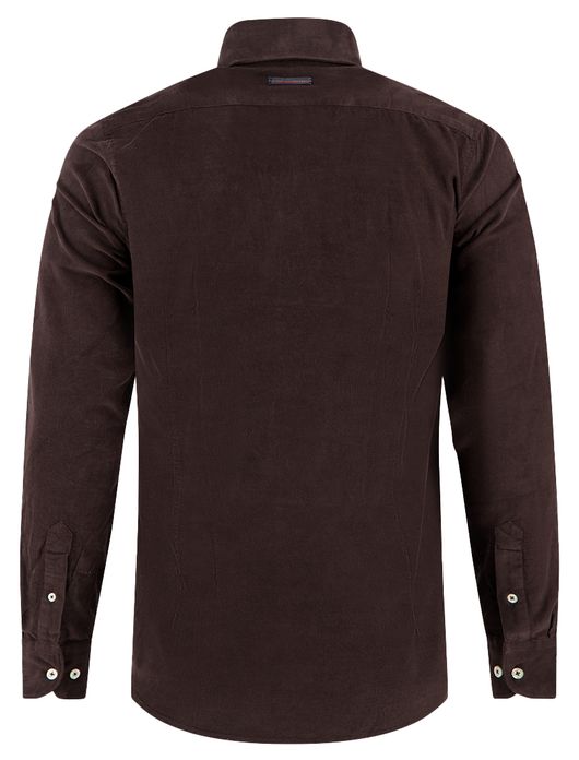 A Fish Named Fred overhemd bruin effen