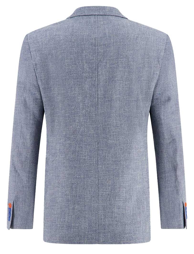 A Fish Named Fred colbert blauw gemeleerd slim fit