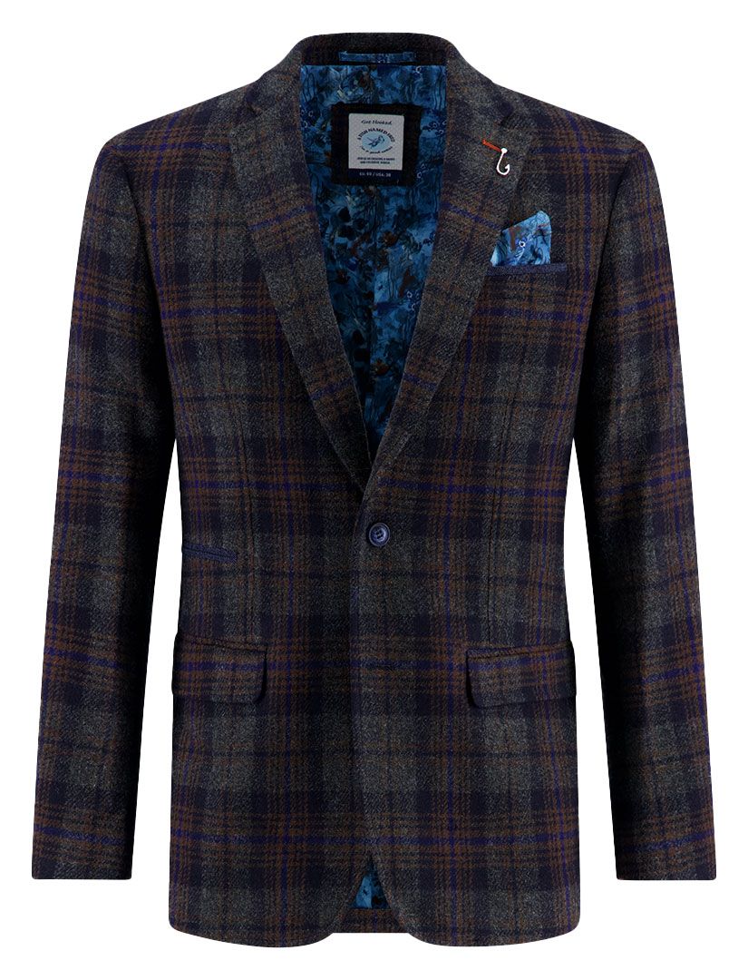 A Fish Named Fred colbert donkerblauw geruit