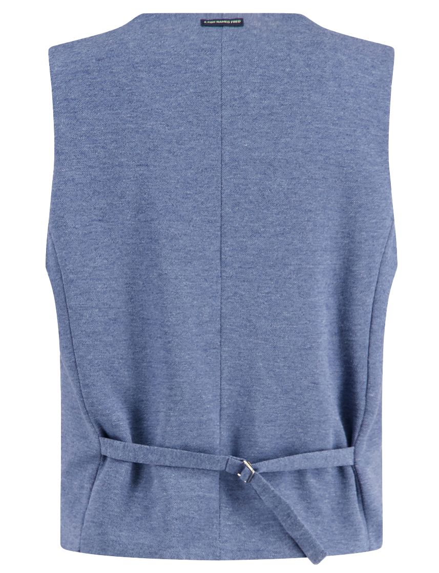 A Fish Named Fred gilet blauw gemeleerd