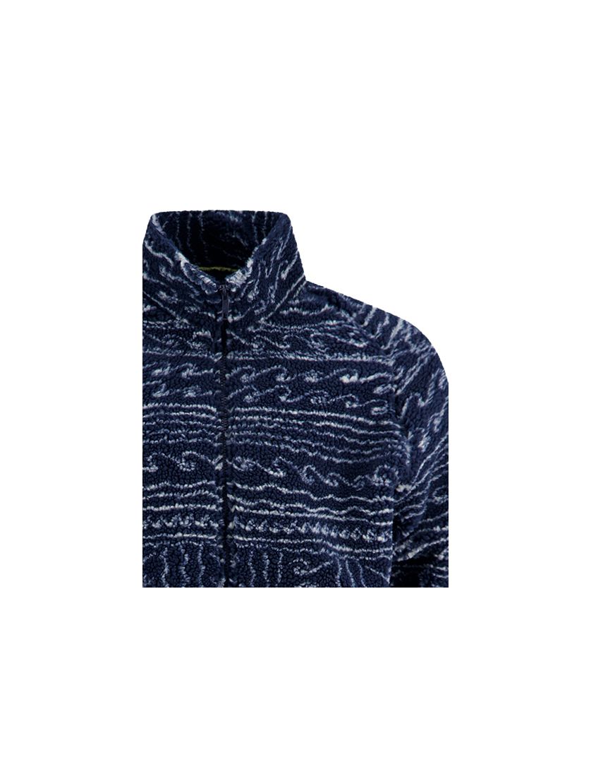 A Fish Named Fred fleece jas geprint donkerblauw