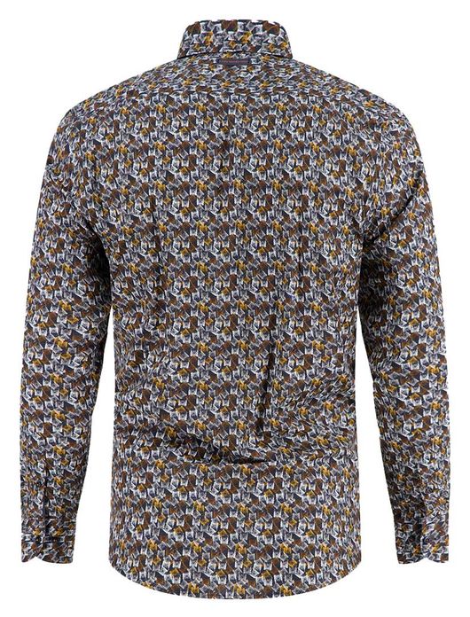 A Fish Named Fred overhemd bruin met print